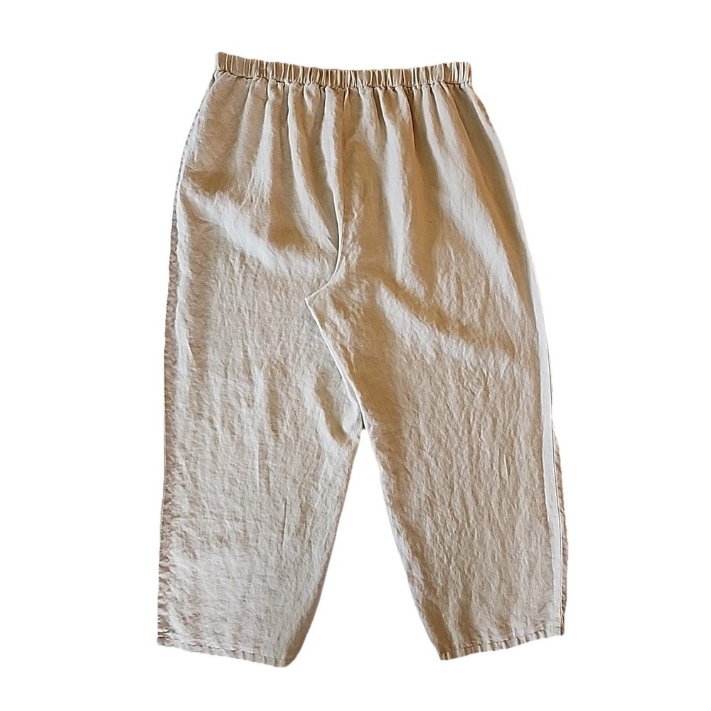 Chelsea Studio Womens Linen Wide Leg Pants Sz 20 Ivory Beachy Resort Lagenlook - Picture 4 of 10